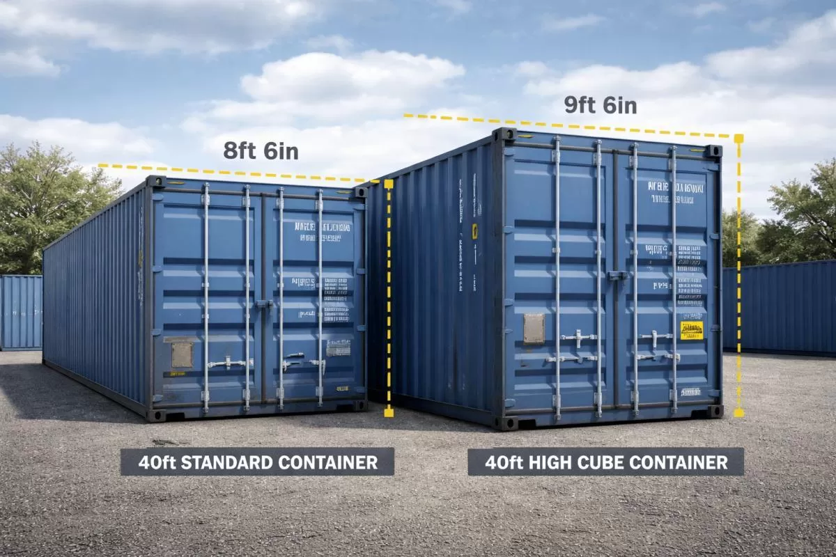 So s&aacute;nh chiều cao container ti&ecirc;u chuẩn v&agrave; container High Cube